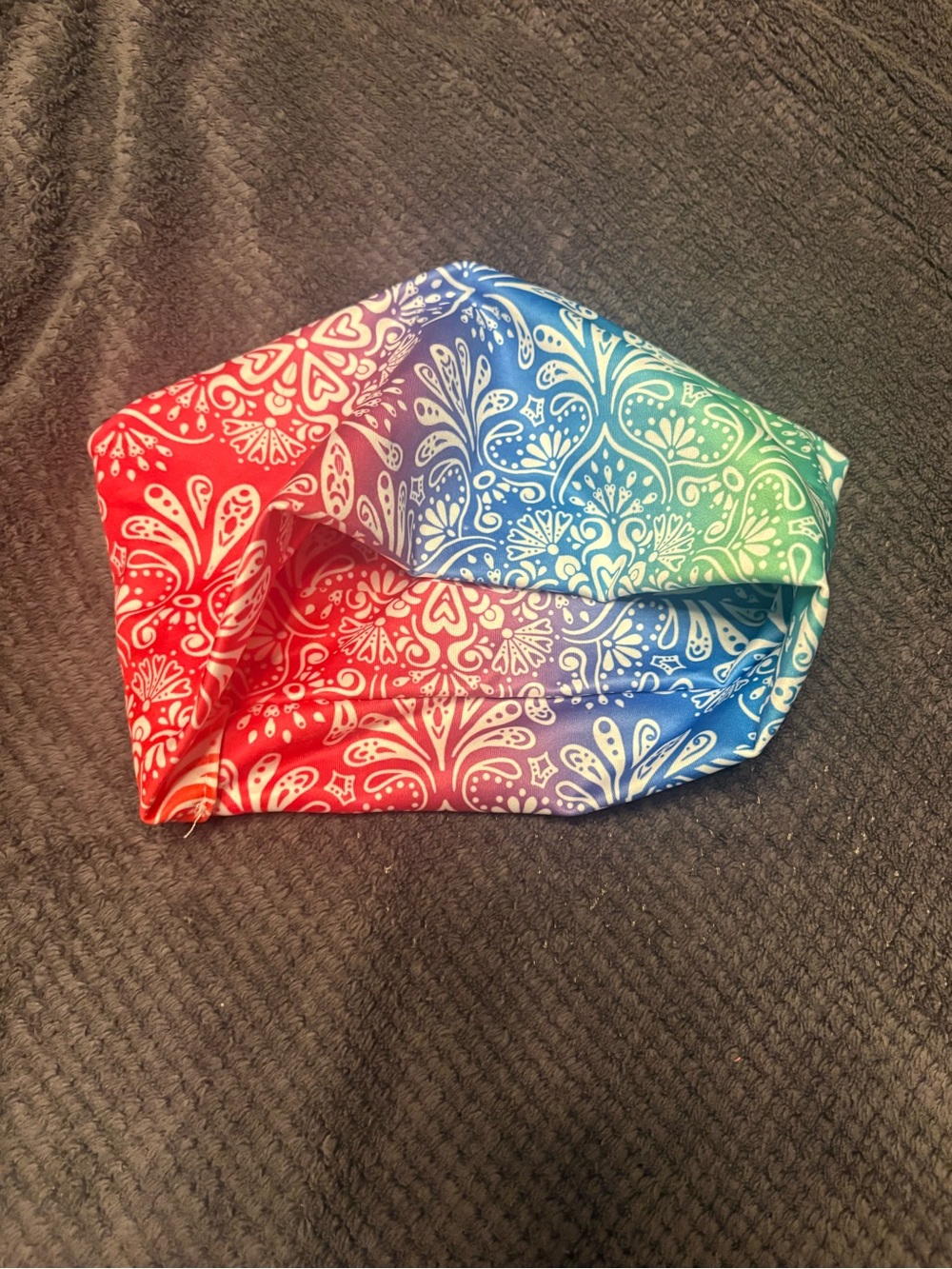 Multicolor Bandana Print Face Mask - Red Blue Green